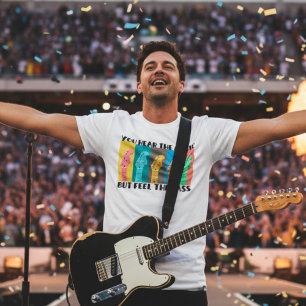 Retro 70s gitaar en muziek vibes grafisch t-shirt