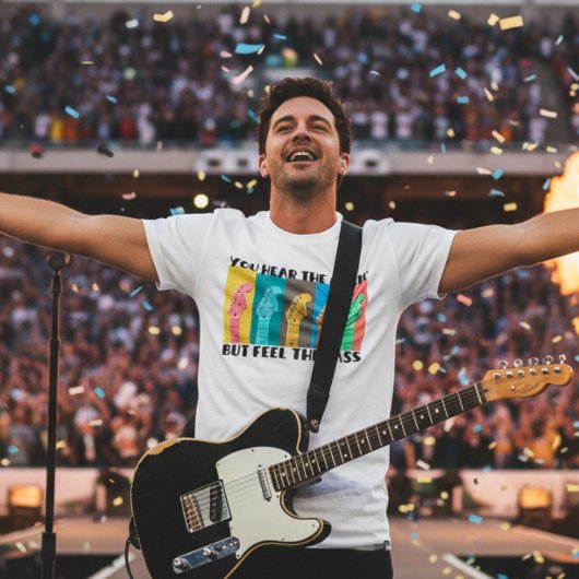 Retro 70s gitaar en muziek vibes grafisch t-shirt