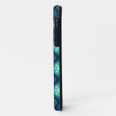 Retro 70s golvende florale patroon - blauw Case-Mate iPhone case (Achterkant/links)
