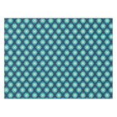 Retro 70s golvende florale patroon - blauw tafelkleed (Voorkant (Horizontaal))