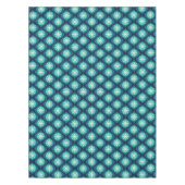 Retro 70s golvende florale patroon - blauw tafelkleed (Voorkant)