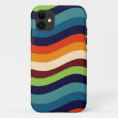 Retro 70s golvende strepen Case-Mate iPhone case (Achterkant)