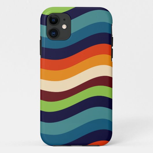 Retro 70s golvende strepen Case-Mate iPhone case (Achterkant)