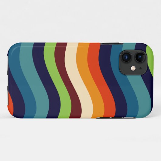 Retro 70s golvende strepen Case-Mate iPhone case (Achterkant (horizontaal))
