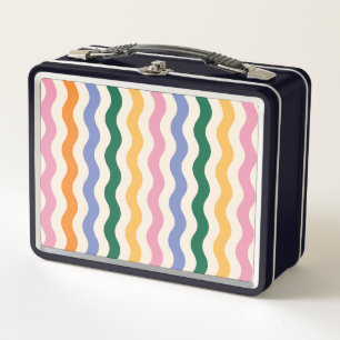 Retro 70s golvende strepen naadloos patroon