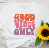 Retro 70's Good Vibes Only T-shirt voor dames