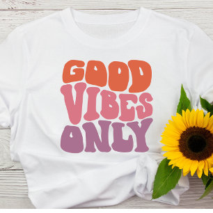 Retro 70's Good Vibes Only T-shirt voor dames