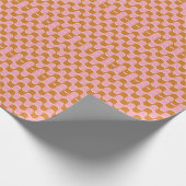 Retro 70s: Goudroze golvend patroon. Cadeaupapier (Hoek)