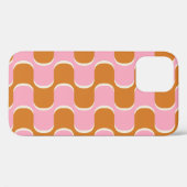 Retro 70s: Goudroze golvend patroon. Case-Mate iPhone Case (Achterkant (horizontaal))