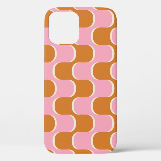 Retro 70s: Goudroze golvend patroon. Case-Mate iPhone Case (Achterkant)