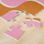 Retro 70s: Goudroze golvend patroon. Legpuzzel (Zijkant)