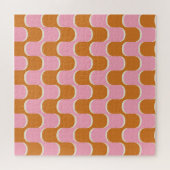 Retro 70s: Goudroze golvend patroon. Legpuzzel (Horizontaal)