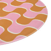 Retro 70s: Goudroze golvend patroon. Snijplank (Hoek)
