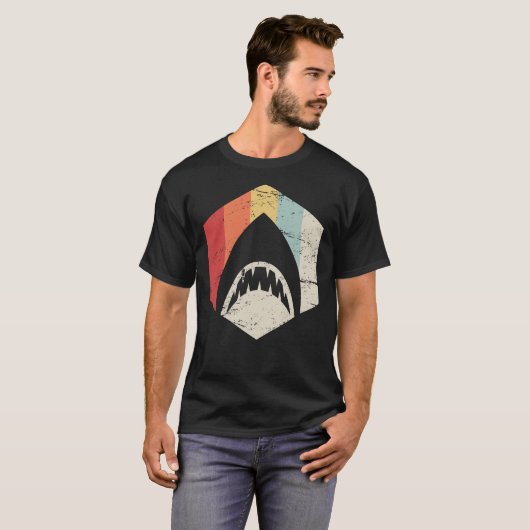 Retro 70s - Great White Shark Icon T-shirt (Voorkant volledig)