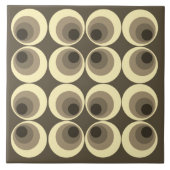  retro 70s Grijze cirkels Tegel Tegeltje (Voorkant)