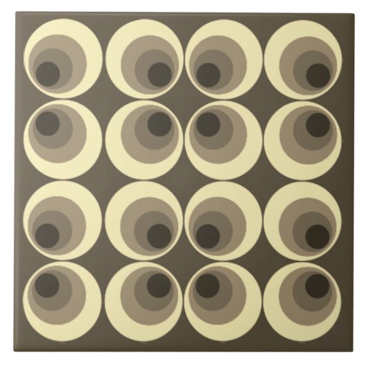  retro 70s Grijze cirkels Tegel Tegeltje (Voorkant)