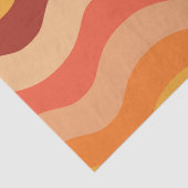 Retro 70s groovy abstracte golven oranje en geel tissuepapier (Detail)