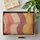 Retro 70s groovy abstracte golven oranje en geel tissuepapier (Geschenk)