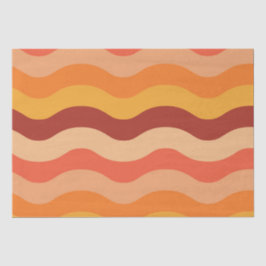 Retro 70s groovy abstracte golven oranje en geel tissuepapier