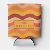 Retro 70s Groovy Abstracte Waves Bachelorette Part Blikjeskoeler (Voorkant)