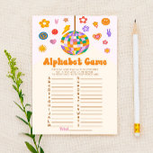 Retro 70's Groovy Alphabet Baby shower Game Briefpapier