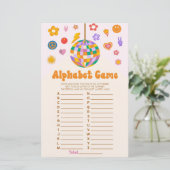 Retro 70's Groovy Alphabet Baby shower Game Briefpapier (Staand voorkant)