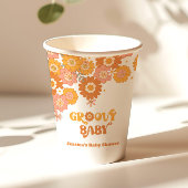 Retro 70s groovy baby floral baby shower papieren bekers