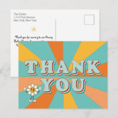 Retro 70s Groovy Baby Shower Dank je kaart (Voorkant / Achterkant)