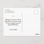 Retro 70s Groovy Baby Shower Dank je kaart (Achterkant)