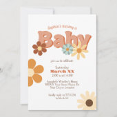 Retro 70s Groovy Baby shower Kaart (Voorkant)