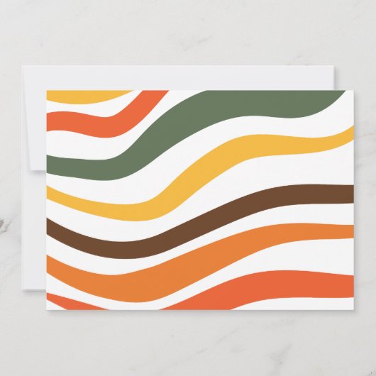 Retro 70s Groovy Baby shower Kaart (Achterkant)