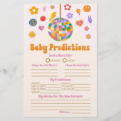 Retro 70's Groovy Baby shower Predictions Activity Briefpapier (Voorkant)