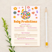 Retro 70's Groovy Baby shower Predictions Activity Briefpapier