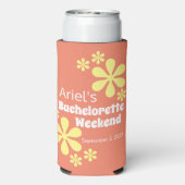 Retro 70s Groovy Bachelorette Favor Seltzer Blikjeskoeler (Seltzer Achterkant)