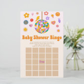 Retro 70's Groovy  Bingo Baby shower Game Briefpapier (Staand voorkant)