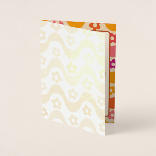 Retro 70s Groovy Bloemige Bruiloft Uitnodiging