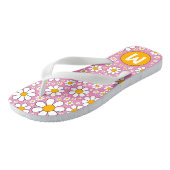 Retro 70s Groovy Bloemstuk Persoonlijk Teenslippers (Schuin)