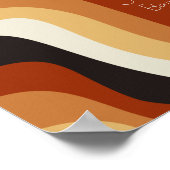 Retro 70s Groovy Boho Wedding Cards en Gifts Poster (Hoek)