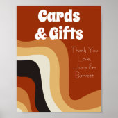 Retro 70s Groovy Boho Wedding Cards en Gifts Poster (Voorkant)