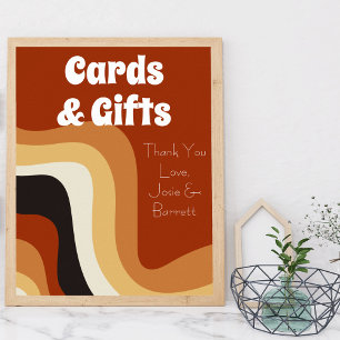 Retro 70s Groovy Boho Wedding Cards en Gifts Poster