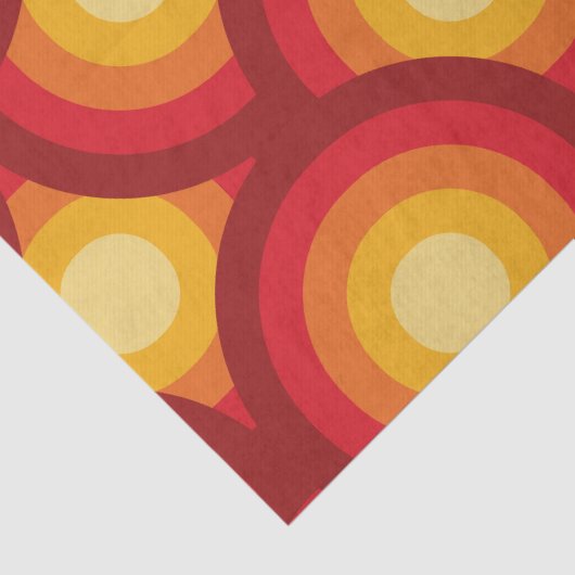 Retro 70s Groovy Circles Patroon Tissuepapier (Detail)