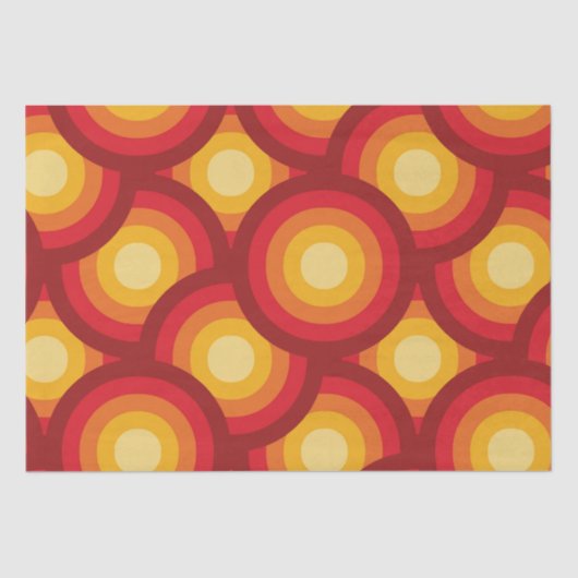 Retro 70s Groovy Circles Patroon Tissuepapier (Voorkant)
