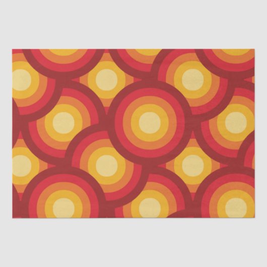 Retro 70s Groovy Cirkels Patroon Tissuepapier (Voorkant)