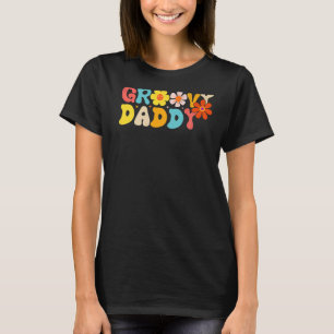 Retro 70s Groovy Dad Matching Family 1st Birthda T-shirt