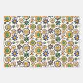 Retro 70s Groovy Daisies Hippie Flower Inpakpapier Vel (Voorkant 3)