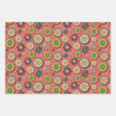 Retro 70s Groovy Daisies Hippie Flower Inpakpapier Vel (Voorkant 2)
