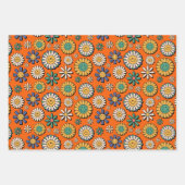 Retro 70s Groovy Daisies Hippie Flower Inpakpapier Vel (Voorkant)