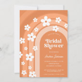 Retro 70s Groovy Daisy Boho Rainbow Vrijgezellenfe Kaart (Voorkant)