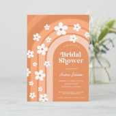 Retro 70s Groovy Daisy Boho Rainbow Vrijgezellenfe Kaart (Staand voorkant)