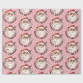 Retro 70s Groovy en Bright Santa Claus Cadeaupapier (Vlak)